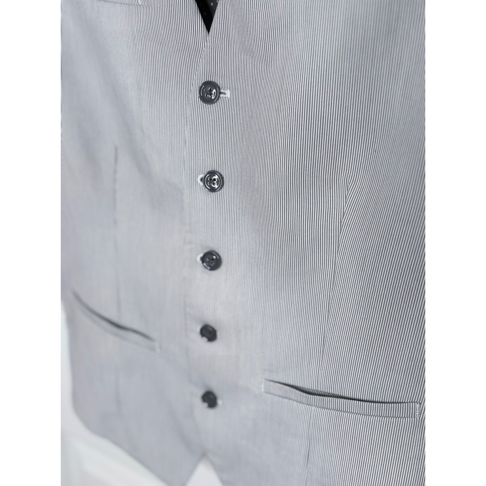Express Gray Pinstripe Tailored Vest Chic Capsule Wardrobe 90s Size S - Picture 4 of 7